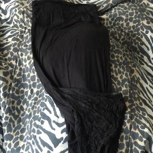 Black lace side maxi skirt